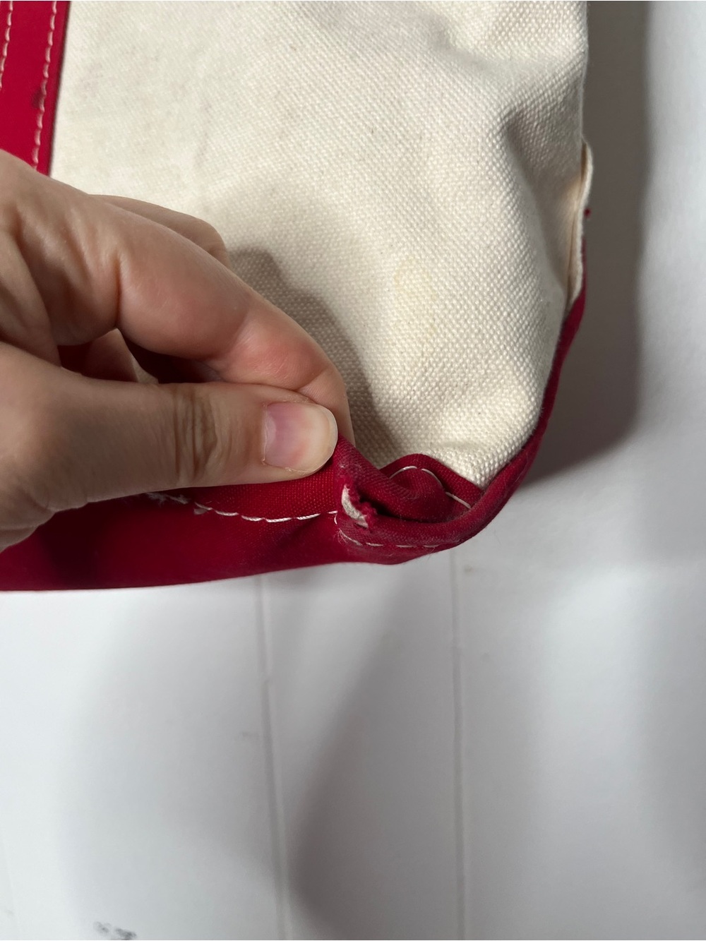 L.L. Bean Boat and Tote "ERIN" Classic Canvas Tote Bag with Red Trim - Picture 5 of 11